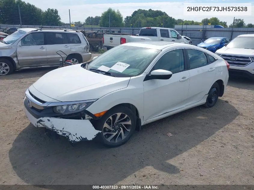 2018 Honda Civic Ex VIN: 2HGFC2F73JH573538 Lot: 40307323