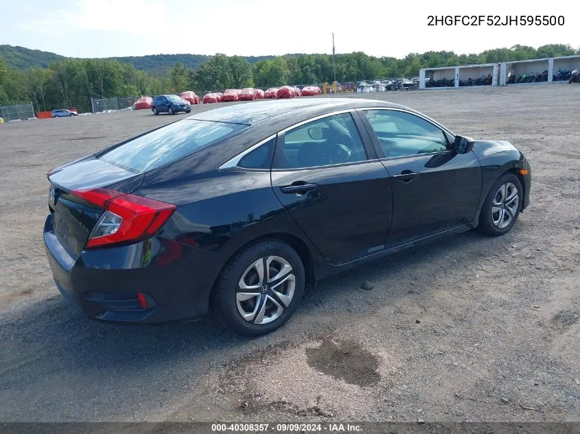 2018 Honda Civic Lx VIN: 2HGFC2F52JH595500 Lot: 40308357