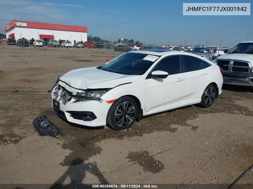 2018 Honda Civic Exl VIN: JHMFC1F77JX001942 Lot: 40308674