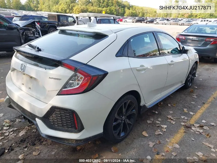 2018 Honda Civic Sport VIN: SHHFK7G4XJU217871 Lot: 40312682