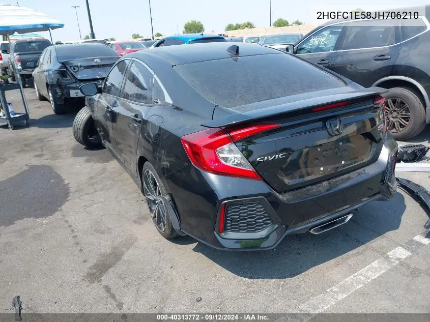 2018 Honda Civic Si VIN: 2HGFC1E58JH706210 Lot: 40313772