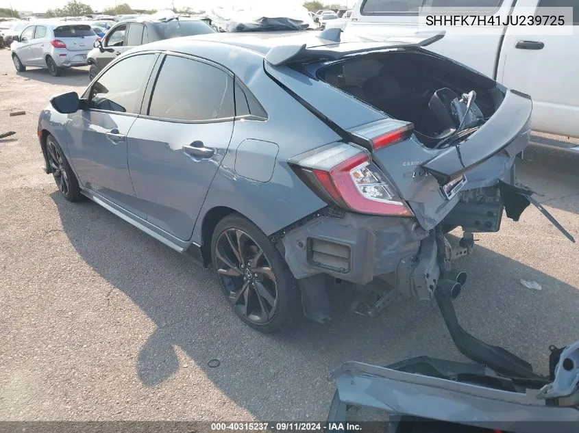 SHHFK7H41JU239725 2018 Honda Civic Sport