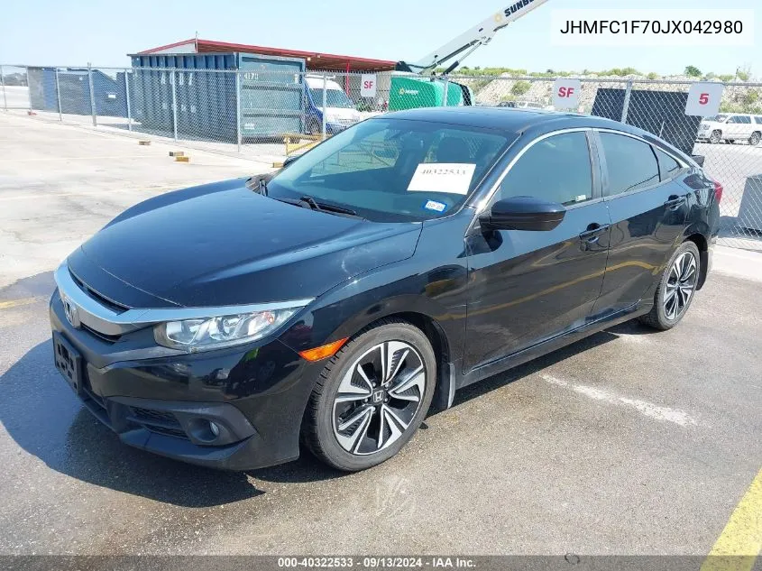 2018 Honda Civic Ex-L VIN: JHMFC1F70JX042980 Lot: 40322533