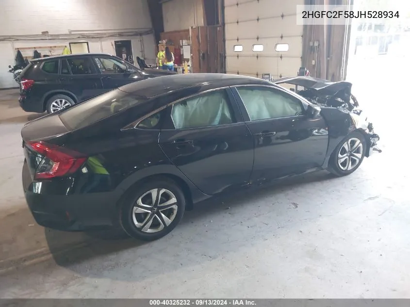 2018 Honda Civic Lx VIN: 2HGFC2F58JH528934 Lot: 40325232