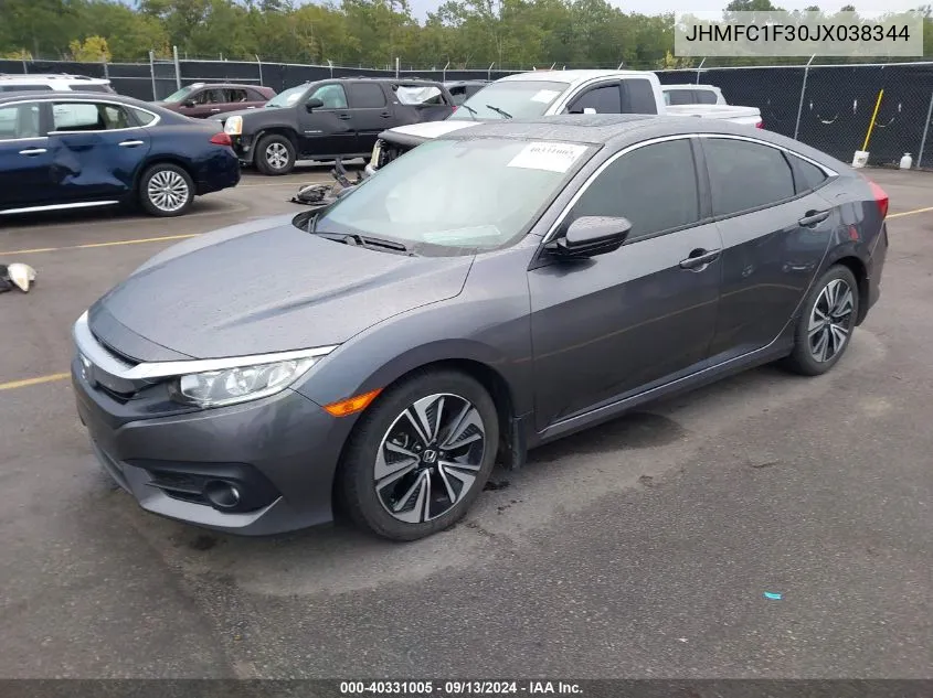 JHMFC1F30JX038344 2018 Honda Civic Ex