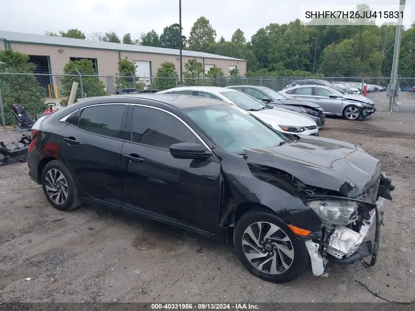 2018 Honda Civic Lx VIN: SHHFK7H26JU415831 Lot: 40331956