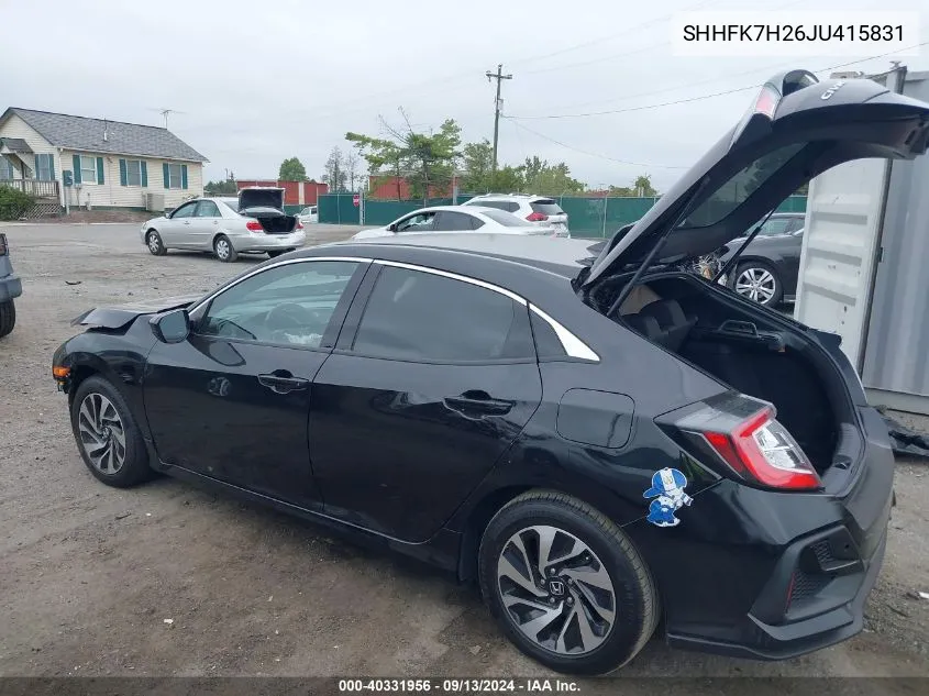 2018 Honda Civic Lx VIN: SHHFK7H26JU415831 Lot: 40331956