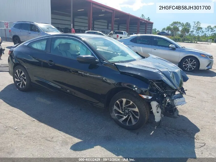 2HGFC4B58JH301700 2018 Honda Civic Lx