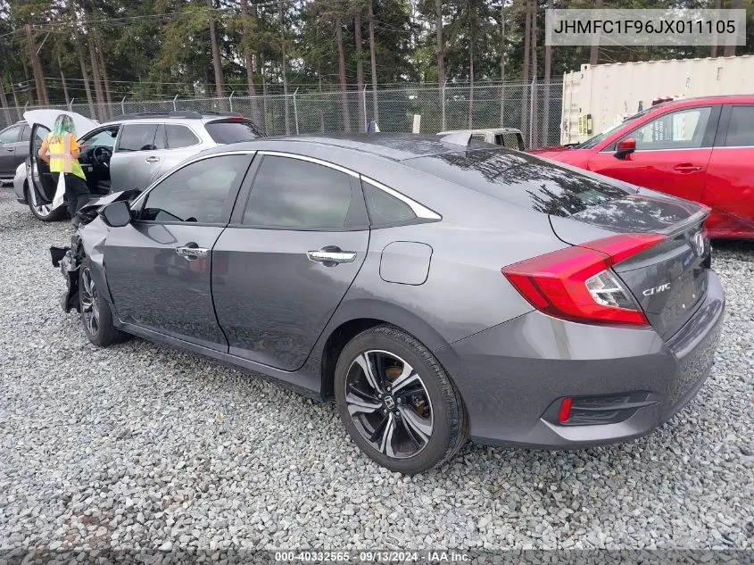 2018 Honda Civic Touring VIN: JHMFC1F96JX011105 Lot: 40332565