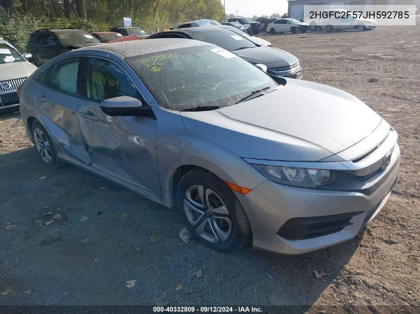 2HGFC2F57JH592785 2018 Honda Civic Lx