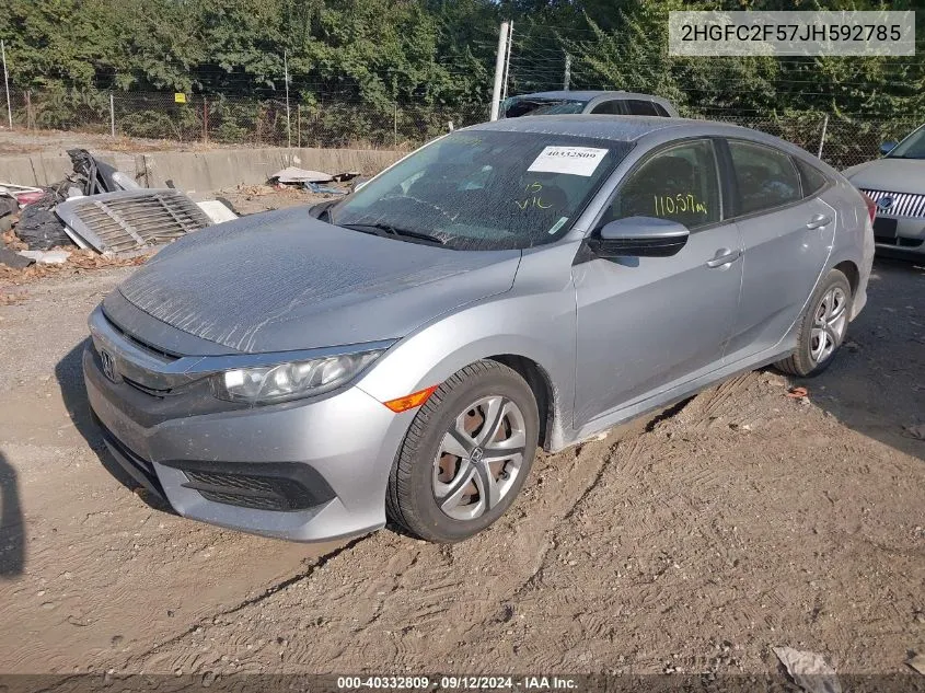 2HGFC2F57JH592785 2018 Honda Civic Lx