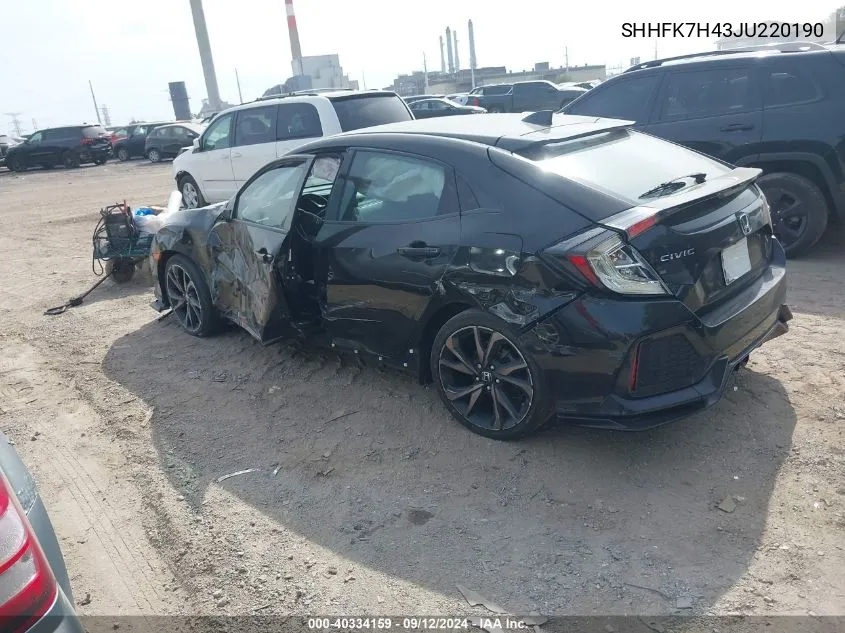 SHHFK7H43JU220190 2018 Honda Civic Sport