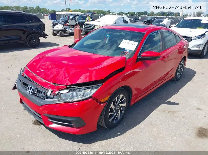 2HGFC2F74JH541746 2018 Honda Civic Ex