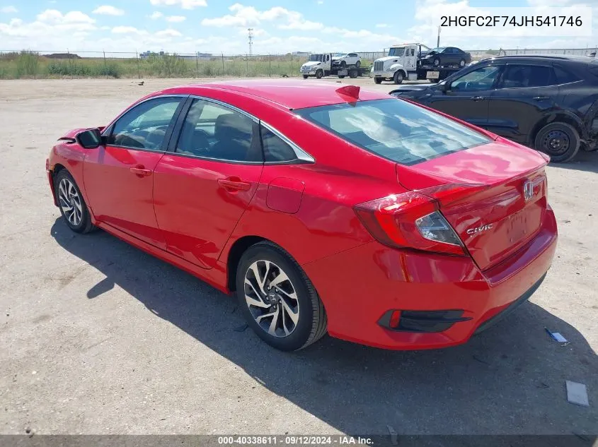 2018 Honda Civic Ex VIN: 2HGFC2F74JH541746 Lot: 40338611