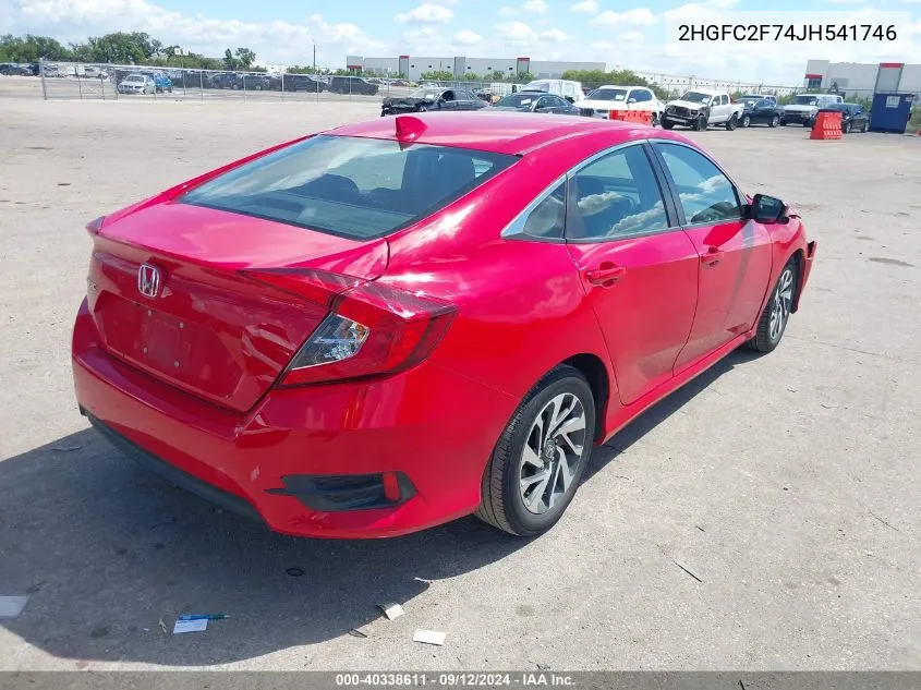 2HGFC2F74JH541746 2018 Honda Civic Ex