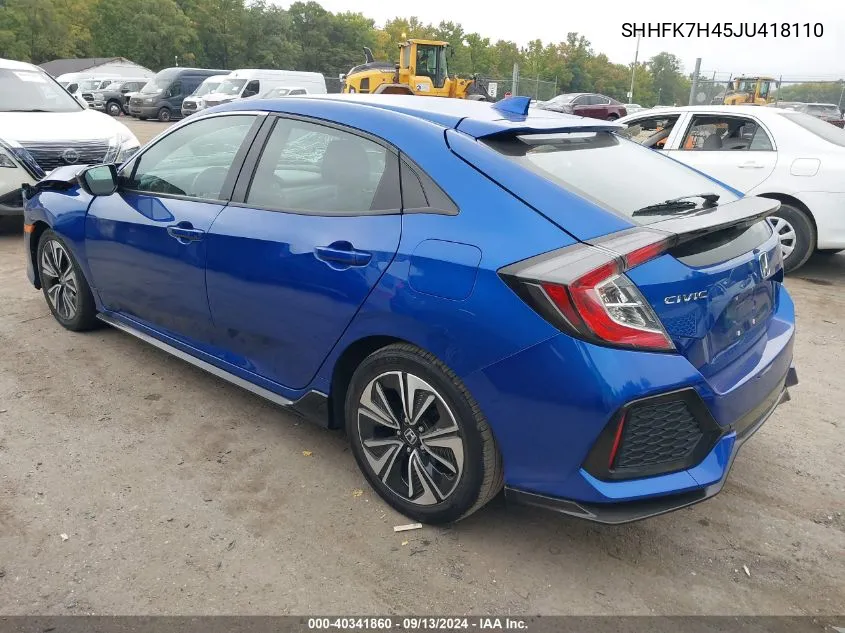 2018 Honda Civic Sport VIN: SHHFK7H45JU418110 Lot: 40341860