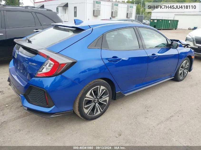 SHHFK7H45JU418110 2018 Honda Civic Sport