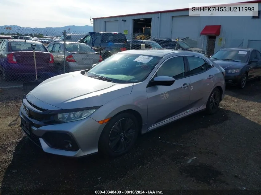 2018 Honda Civic Ex VIN: SHHFK7H55JU211998 Lot: 40348409