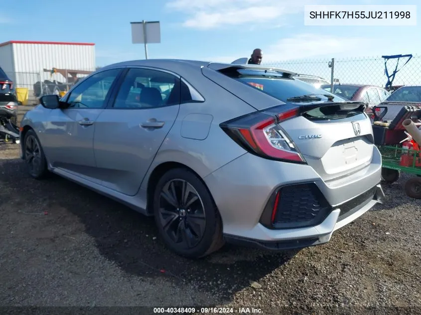 2018 Honda Civic Ex VIN: SHHFK7H55JU211998 Lot: 40348409