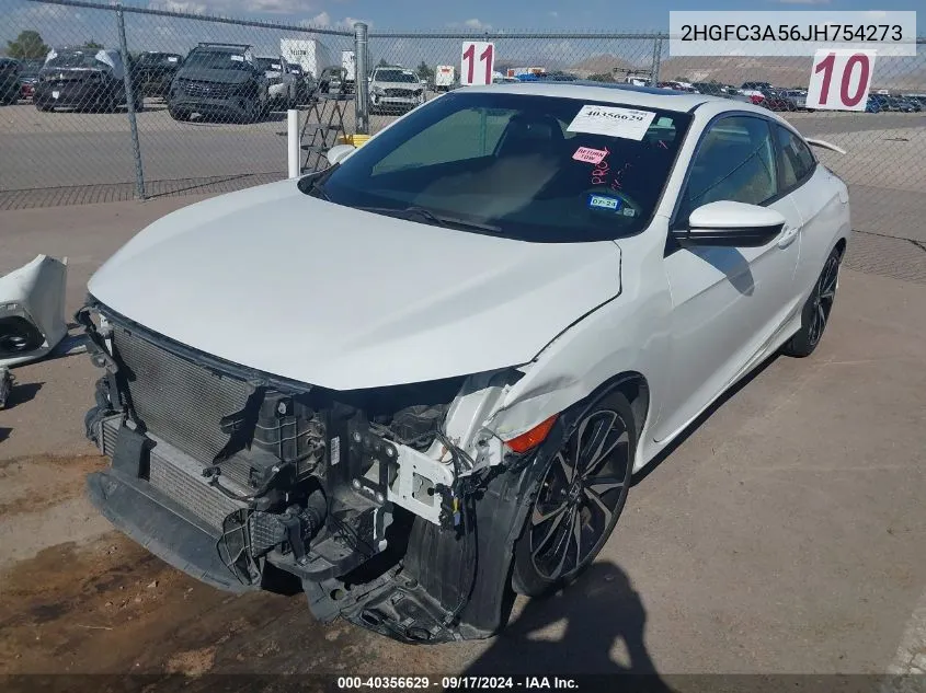 2018 Honda Civic Si VIN: 2HGFC3A56JH754273 Lot: 40356629