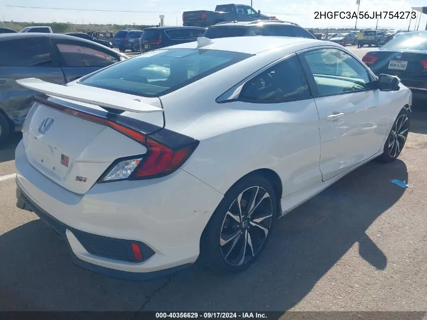 2018 Honda Civic Si VIN: 2HGFC3A56JH754273 Lot: 40356629