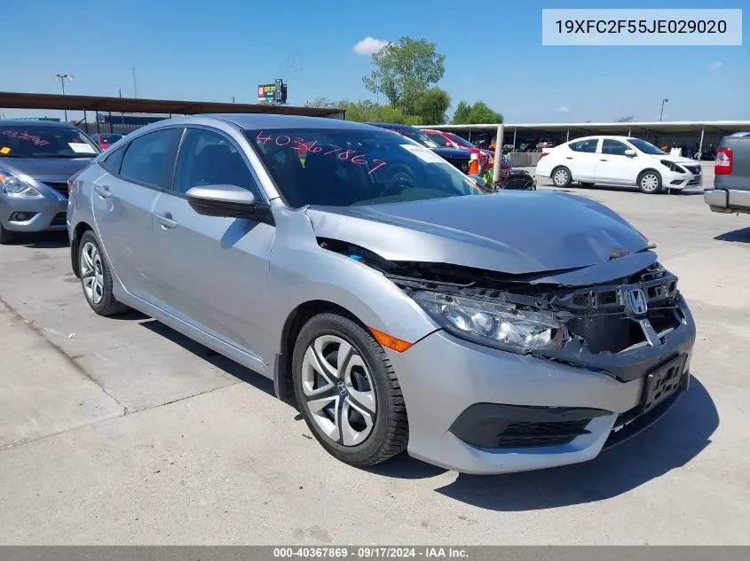 2018 Honda Civic Lx VIN: 19XFC2F55JE029020 Lot: 40367869