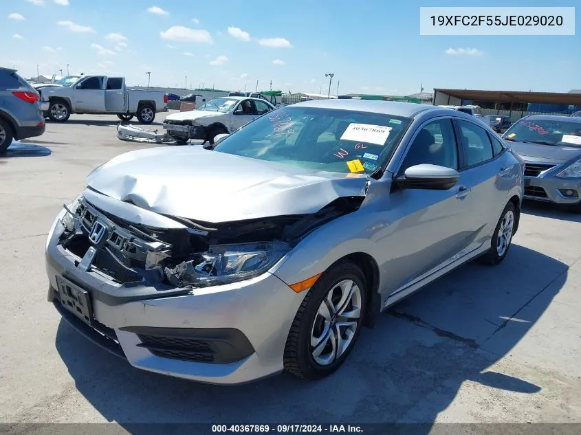 2018 Honda Civic Lx VIN: 19XFC2F55JE029020 Lot: 40367869