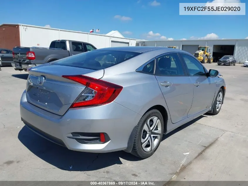 2018 Honda Civic Lx VIN: 19XFC2F55JE029020 Lot: 40367869