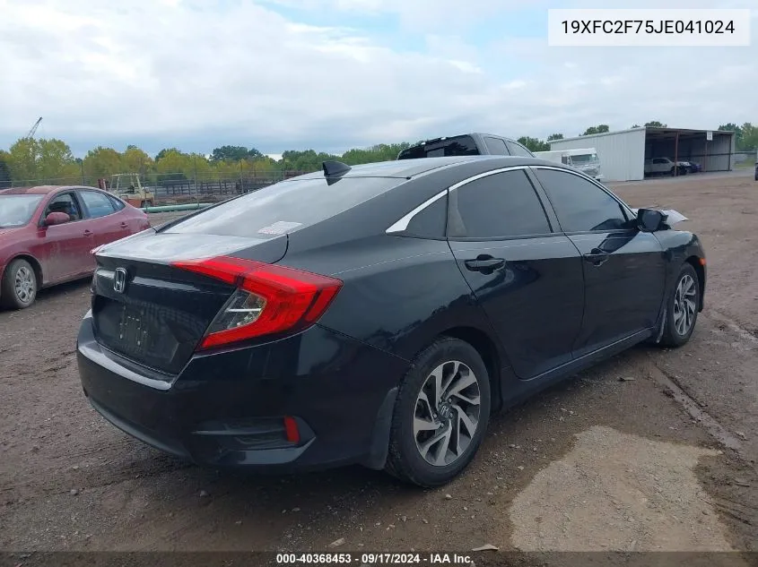 2018 Honda Civic Ex VIN: 19XFC2F75JE041024 Lot: 40368453