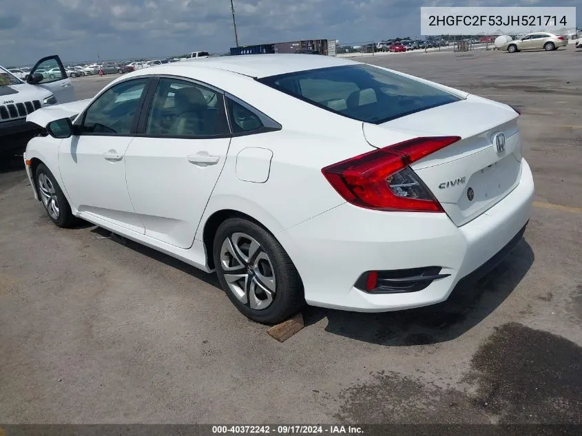 2HGFC2F53JH521714 2018 Honda Civic Lx