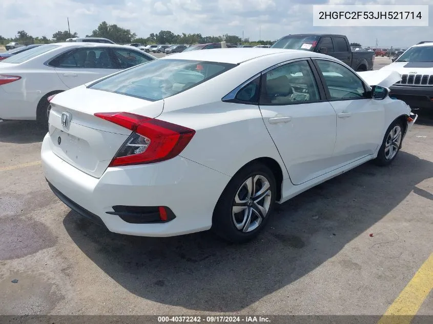 2HGFC2F53JH521714 2018 Honda Civic Lx