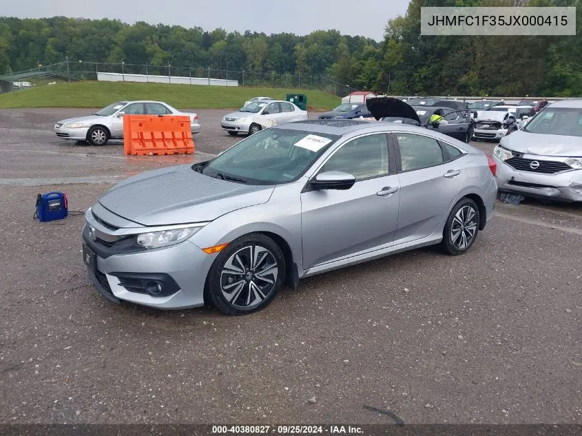 2018 Honda Civic Ex-T VIN: JHMFC1F35JX000415 Lot: 40380827