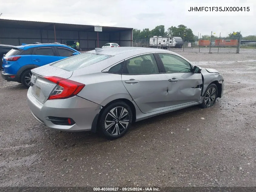 2018 Honda Civic Ex-T VIN: JHMFC1F35JX000415 Lot: 40380827