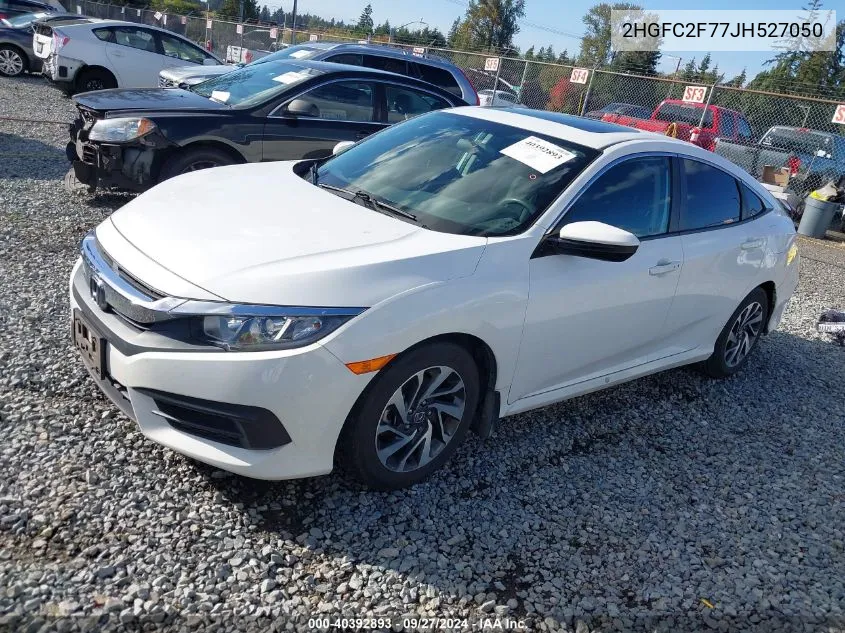 2018 Honda Civic Ex VIN: 2HGFC2F77JH527050 Lot: 40392893