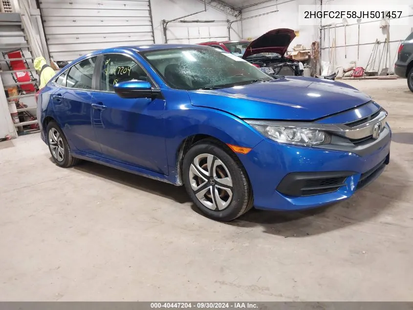 2018 Honda Civic Lx VIN: 2HGFC2F58JH501457 Lot: 40447204