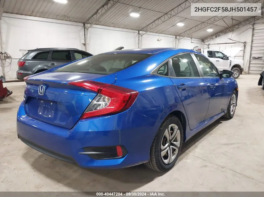 2018 Honda Civic Lx VIN: 2HGFC2F58JH501457 Lot: 40447204