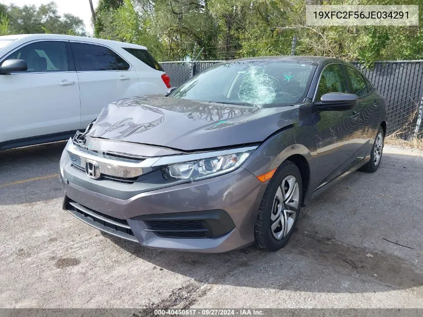 2018 Honda Civic Lx VIN: 19XFC2F56JE034291 Lot: 40450517