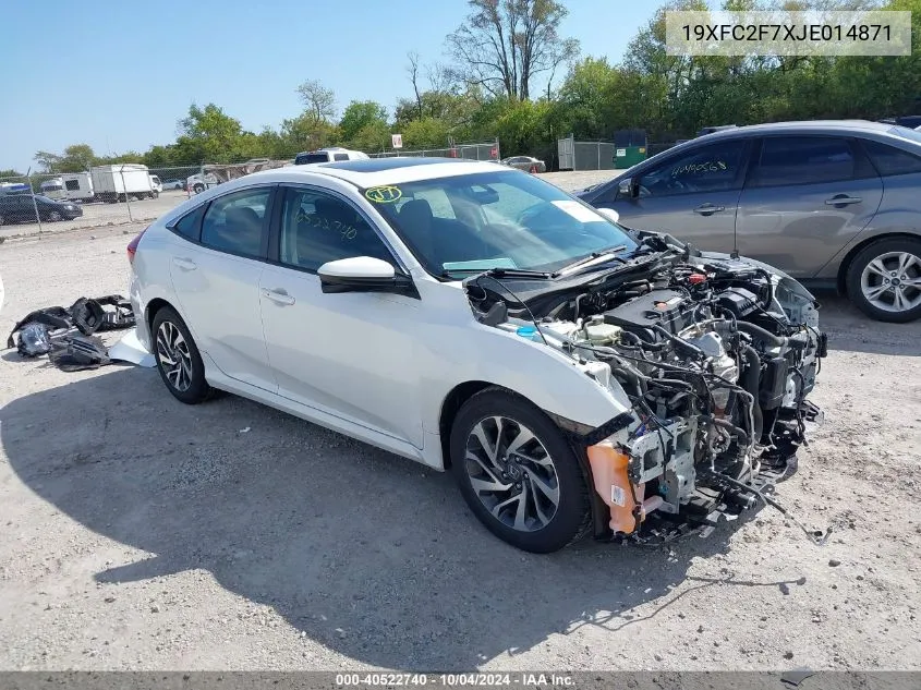 2018 Honda Civic Ex VIN: 19XFC2F7XJE014871 Lot: 40522740