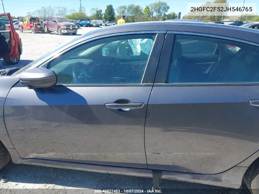 2HGFC2F52JH546765 2018 Honda Civic Lx