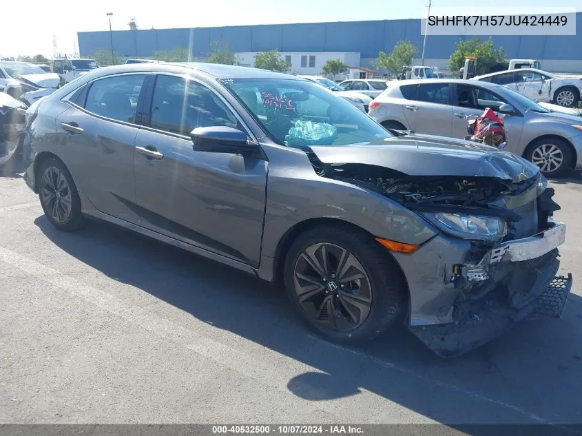 2018 Honda Civic Ex VIN: SHHFK7H57JU424449 Lot: 40532500