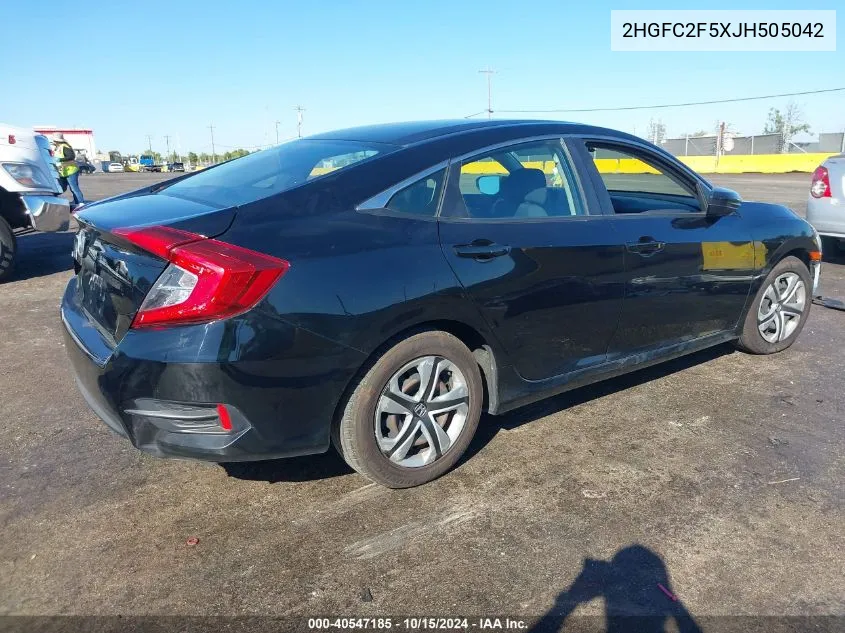 2018 Honda Civic Lx VIN: 2HGFC2F5XJH505042 Lot: 40547185