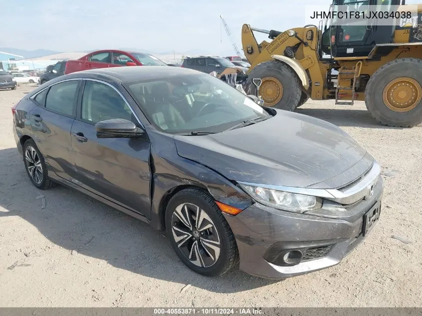 2018 Honda Civic Ex VIN: JHMFC1F81JX034038 Lot: 40553871