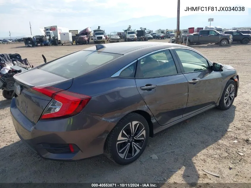 2018 Honda Civic Ex VIN: JHMFC1F81JX034038 Lot: 40553871