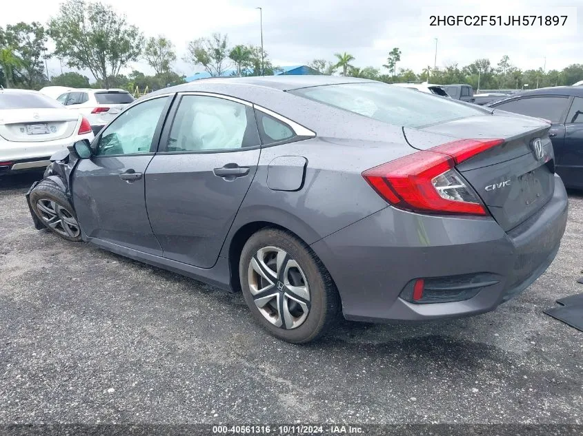 2018 Honda Civic Lx VIN: 2HGFC2F51JH571897 Lot: 40561316