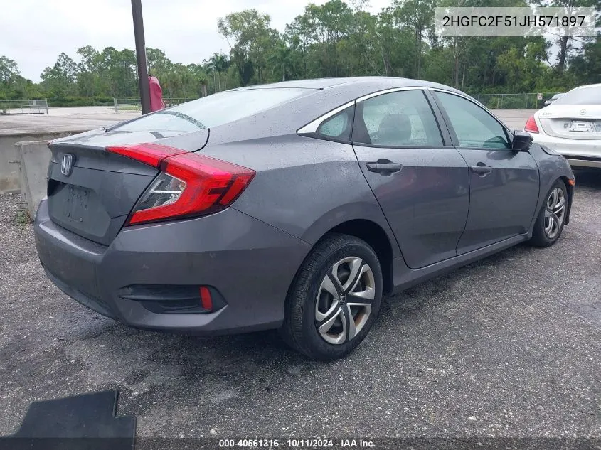 2HGFC2F51JH571897 2018 Honda Civic Lx