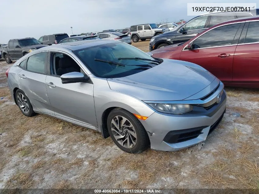 2018 Honda Civic Ex VIN: 19XFC2F70JE007041 Lot: 40563084