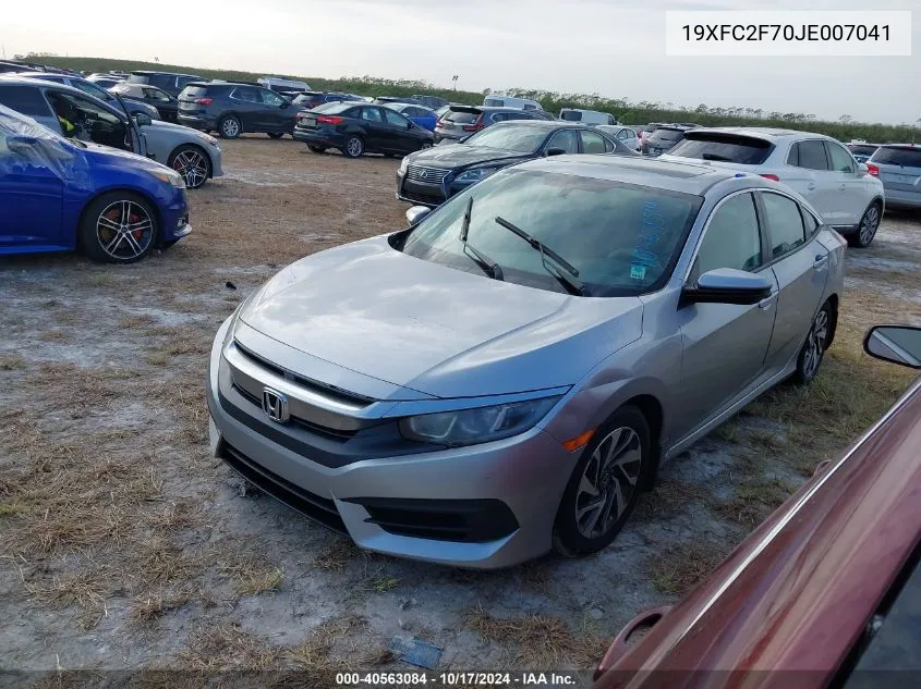 2018 Honda Civic Ex VIN: 19XFC2F70JE007041 Lot: 40563084