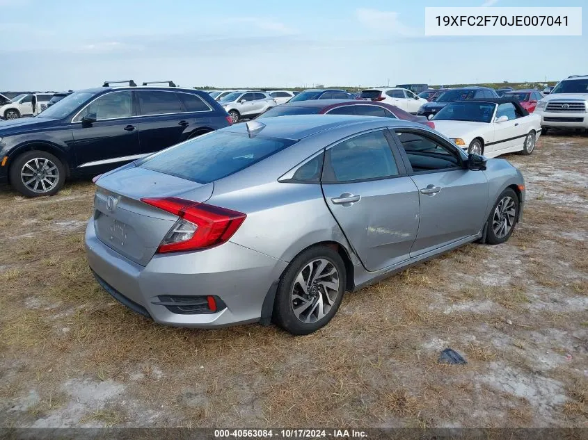 2018 Honda Civic Ex VIN: 19XFC2F70JE007041 Lot: 40563084