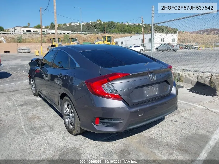 2018 Honda Civic Lx VIN: 2HGFC2F57JH537642 Lot: 40565053