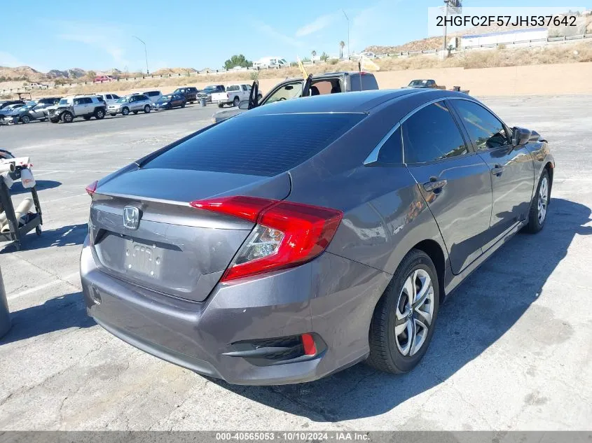 2018 Honda Civic Lx VIN: 2HGFC2F57JH537642 Lot: 40565053